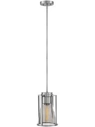 Refinery 1-Light Mini Pendant With Smoke Glass Shades, in Brushed Nickel.